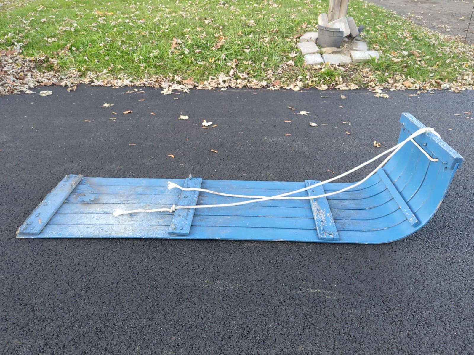 ✨VINTAGE✨ Wooden Toboggan Sleigh Snow Sled Bobsled Christmas Toy - ANTIQUE 6