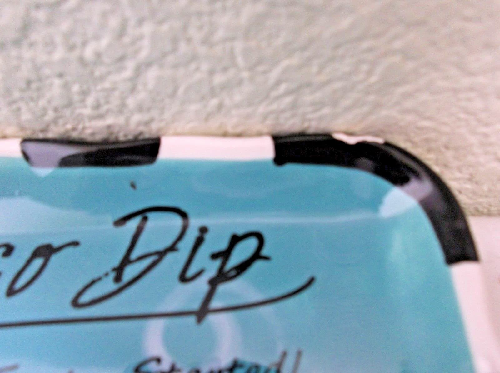 Youngs Turquoise Ceramic Taco Dip Platter Brown Chihuahua with Yellow Sombero 6