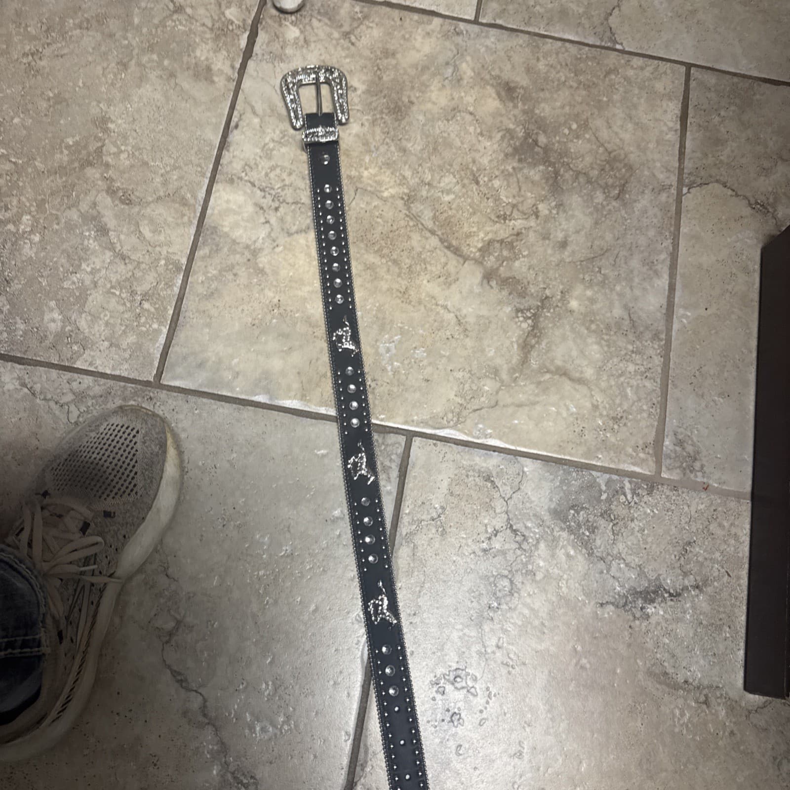 Western Belt Girls Diamonds & Horses Sparkles Small Black 5