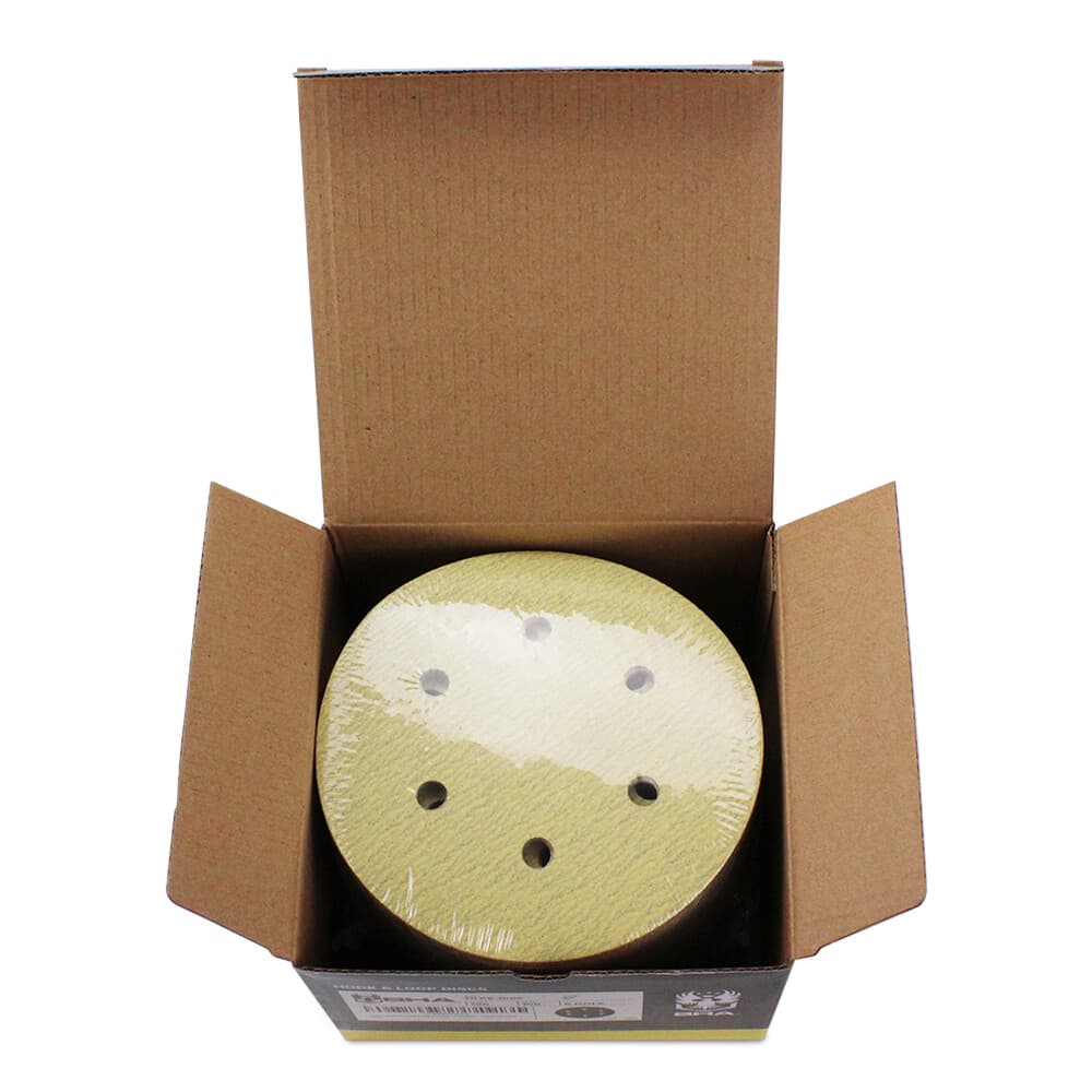 100 Pack - 6" Inch 6 Holes 400 Grit Hook & Loop Sanding Discs Orbital DA Disks 4