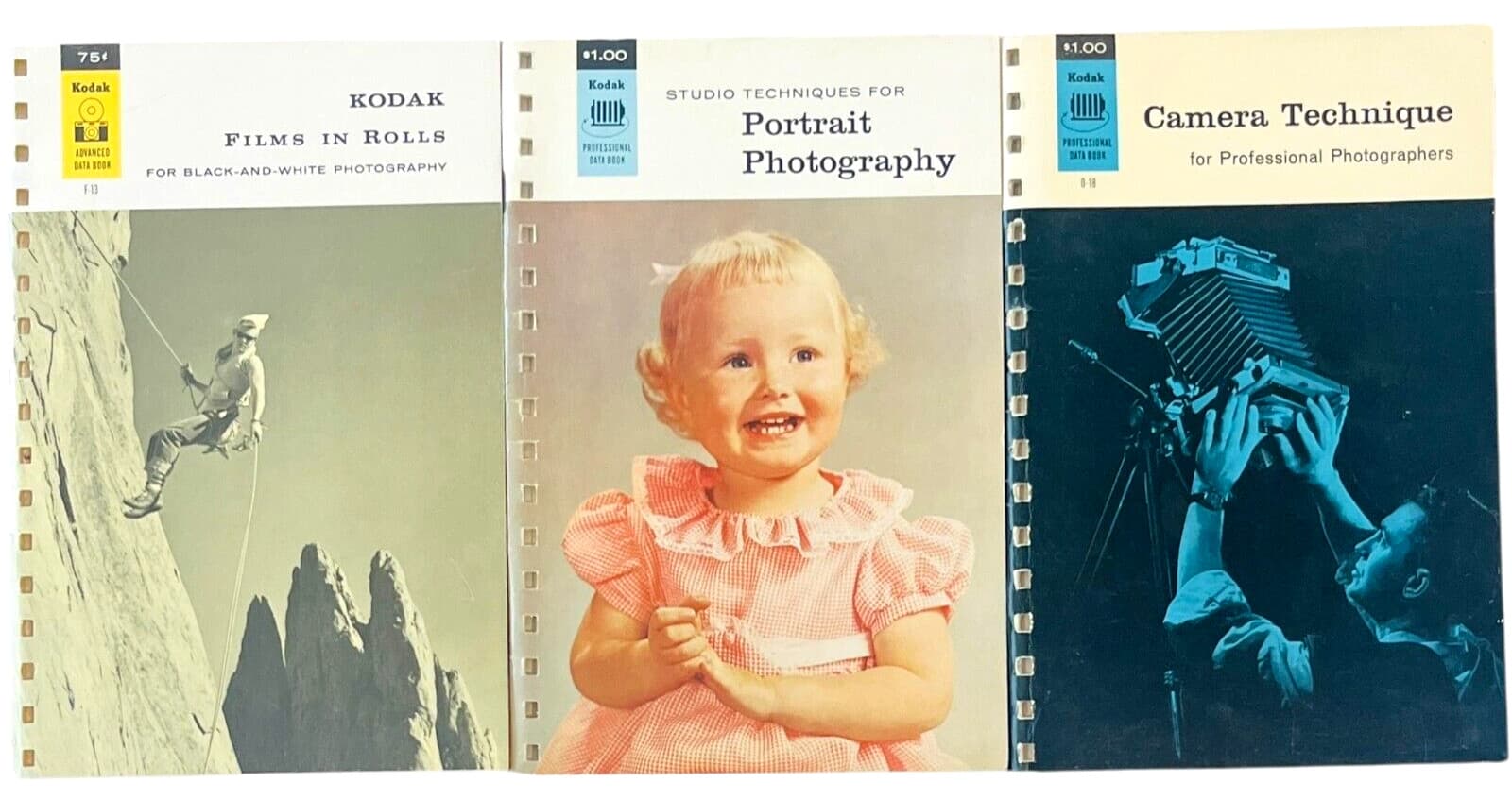 KODAK Camera Data Books - Portrait / Camera Technique / B&W - LOT of 3