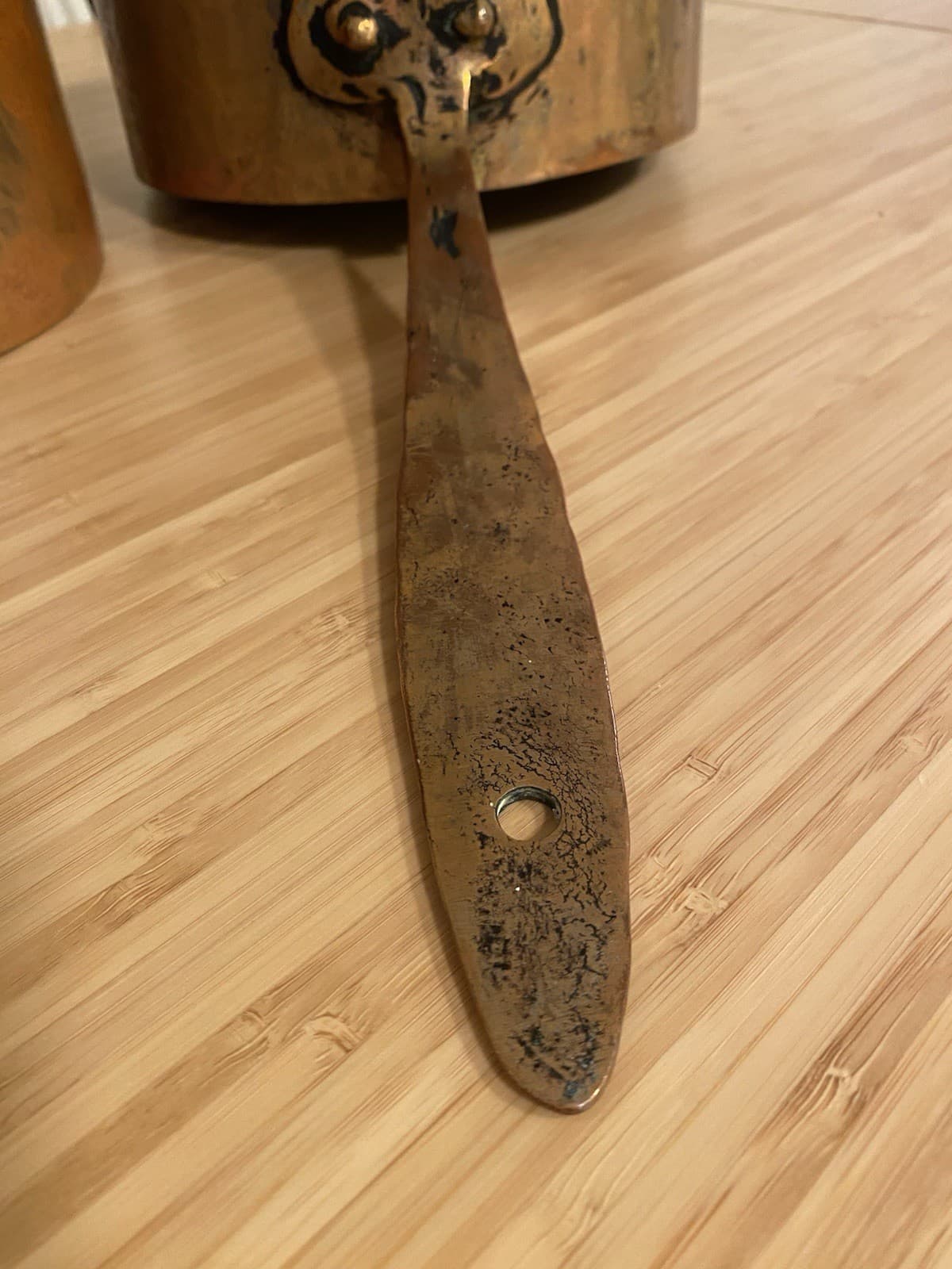 Two Antique Copper Pots - ‘Primitive’ - 8.5x4.5 -8x5.5 5