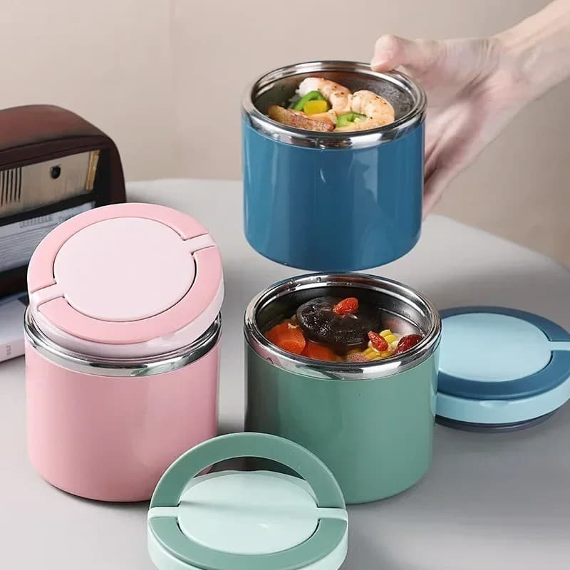 630ml Food Thermal Jar Insulated Soup Cup Thermos Containers Stainless blue 5