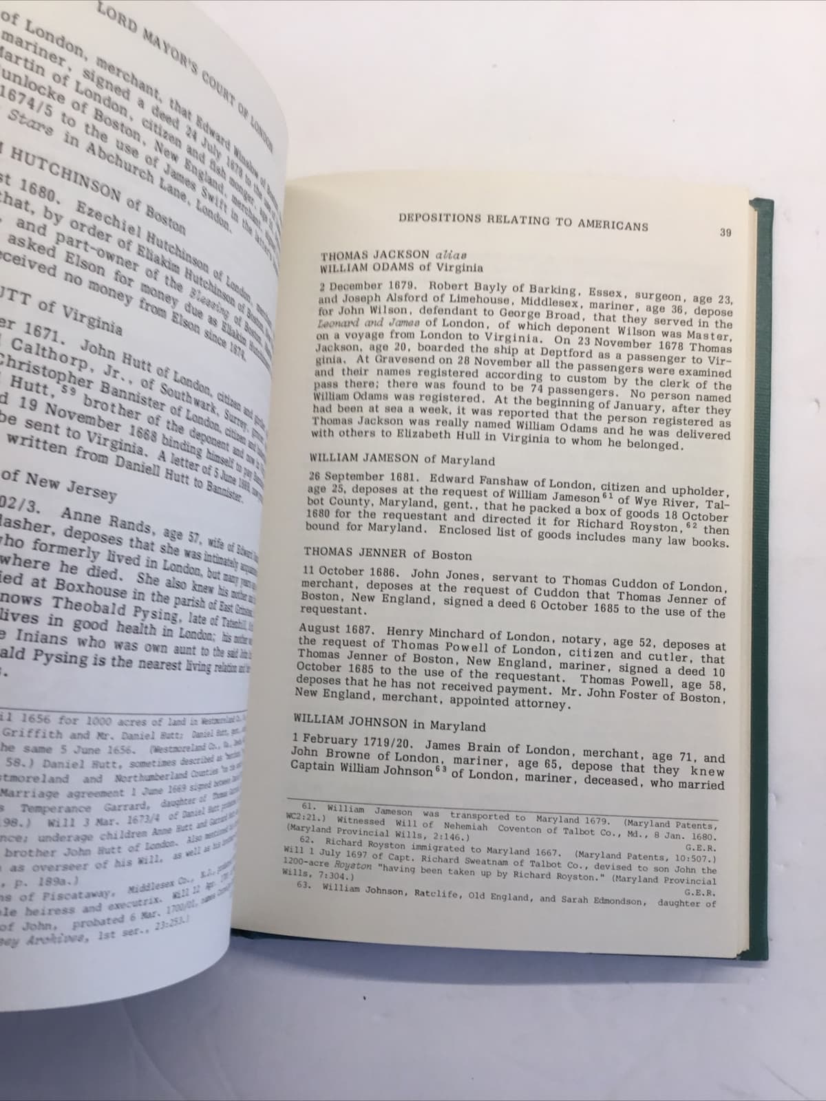 Lord Mayor’s Court Of London Depositions Relating To Americans 1641-1736  4