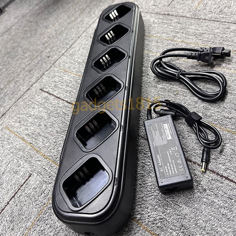 Six Way Rapid Charger for Motorola CP200 CP200d CP040 PR400 EP450 Thin Battery 3