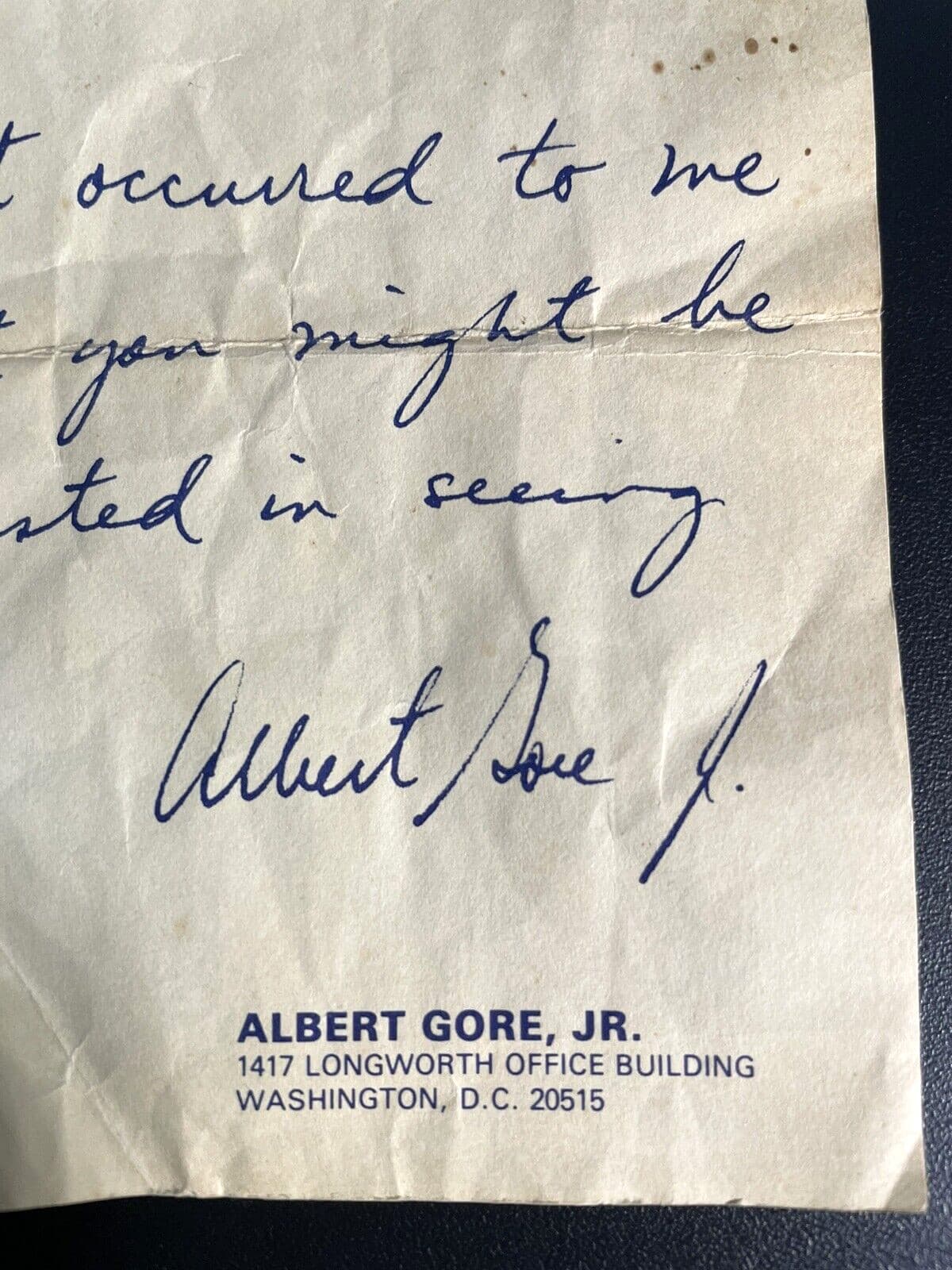 ✅🔥ALBERT “AL” GORE JR. - AUTOGRAPH NOTE SIGNED 2