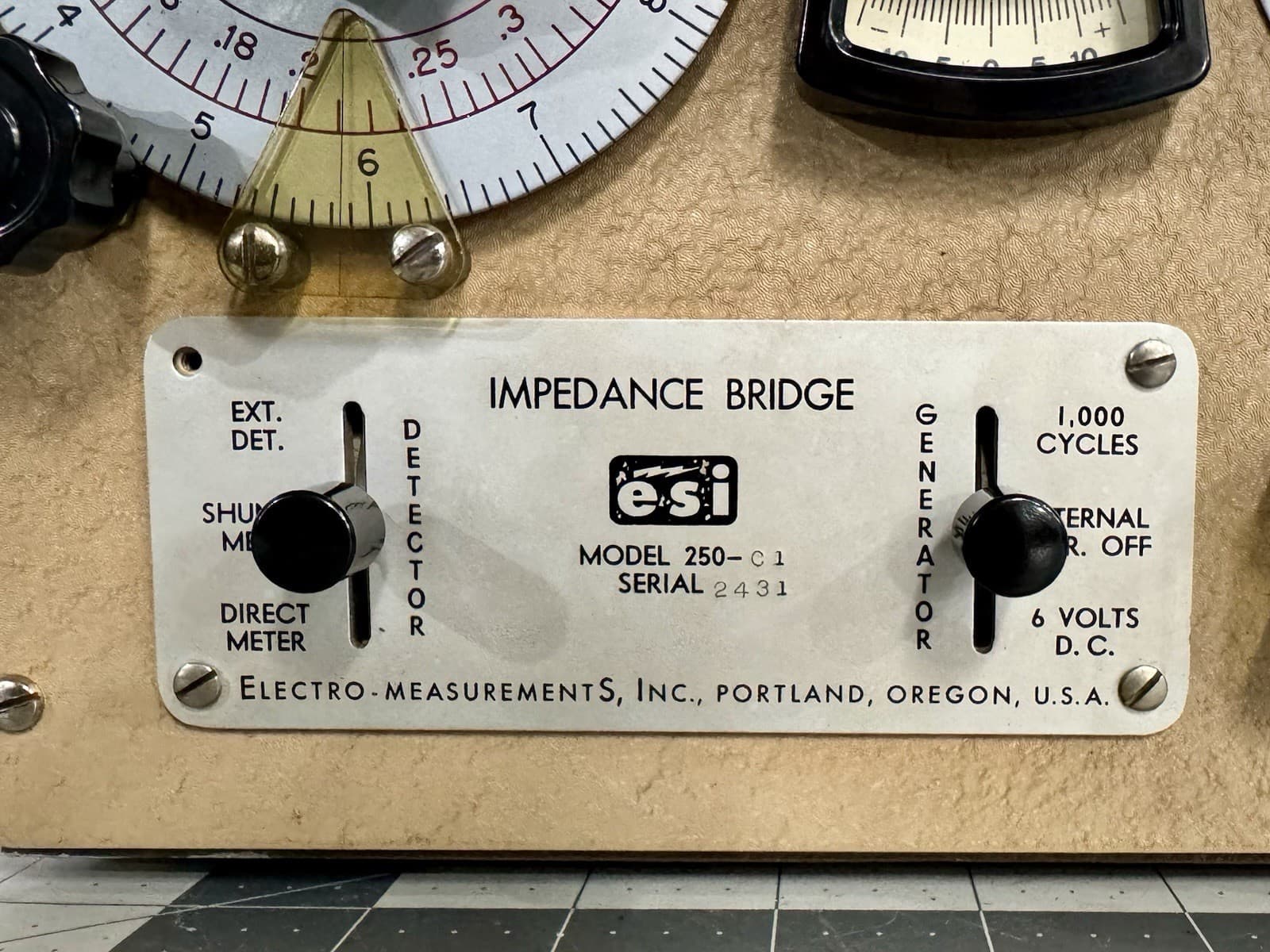 VINTAGE - ESI ELECTRO SCIENTIFIC INDUSTRIES IMPEDANCE BRIDGE 250-DA (BAL43) 3