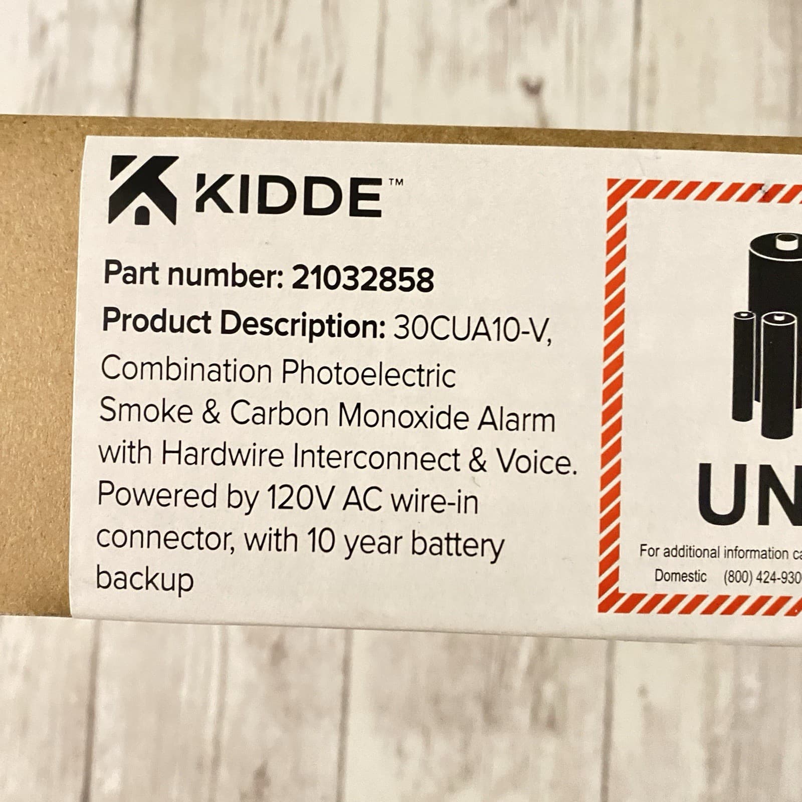 Kidde Smoke & CO Detector 30CUA10-V, Hardwired, 10-Year Battery, Sealed 4