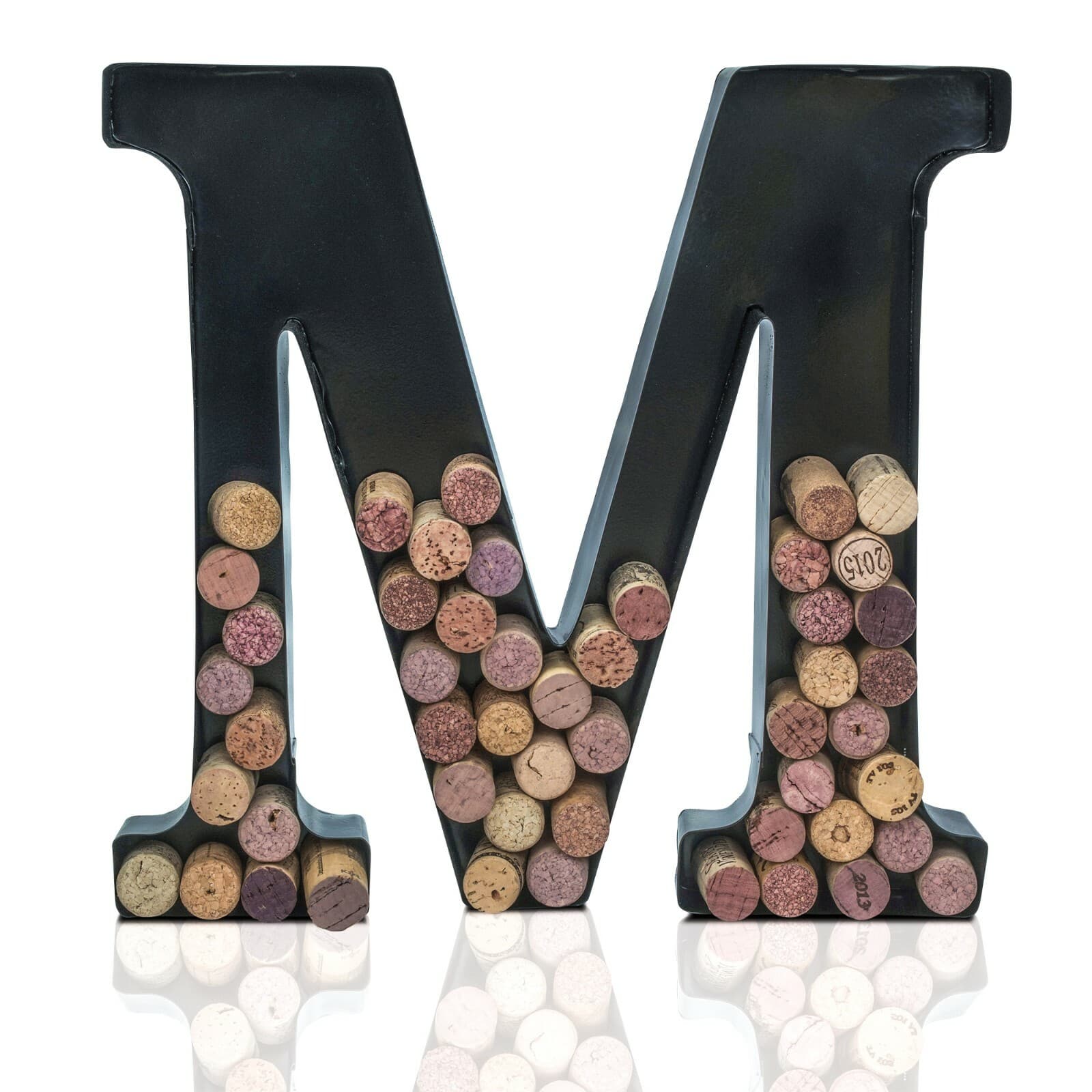 Made Easy Kit Metal Letter Wine Cork Keepsake Holder Monogram w/Wall Mount Kit