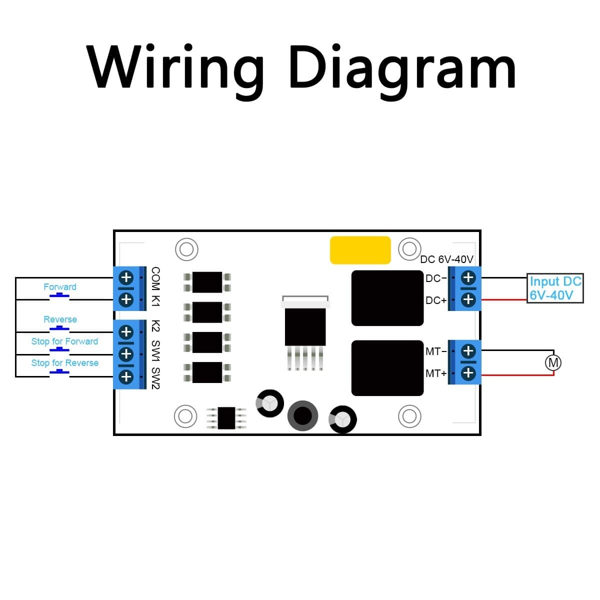 DC 6V 12V 24V Forward Reverse Motor Controller Relay Limit Switch Driver Module 6