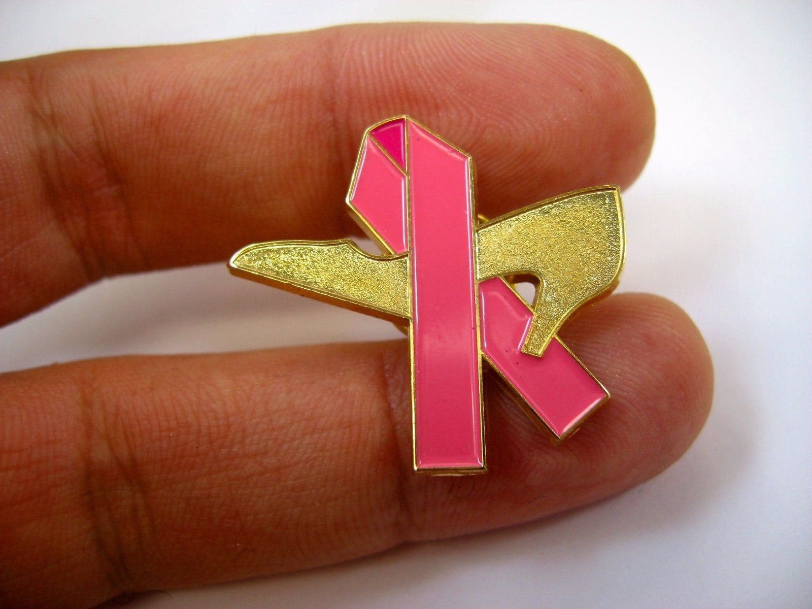 Vintage Collectible Pin: Breast Cancer Pink Ribbon High Heel Shoe Design 2