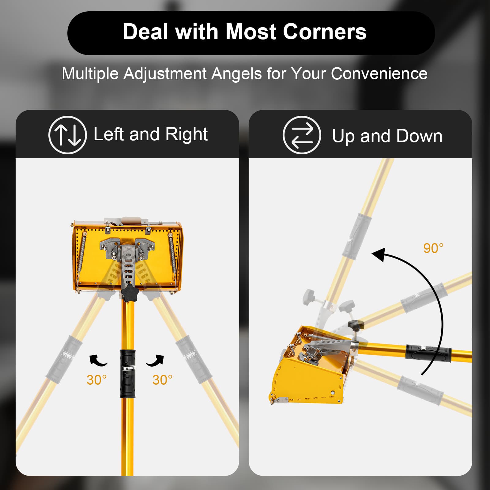 10" Drywall Taping Tools Flat Finishing Box Set w/ Extendable Handle 5