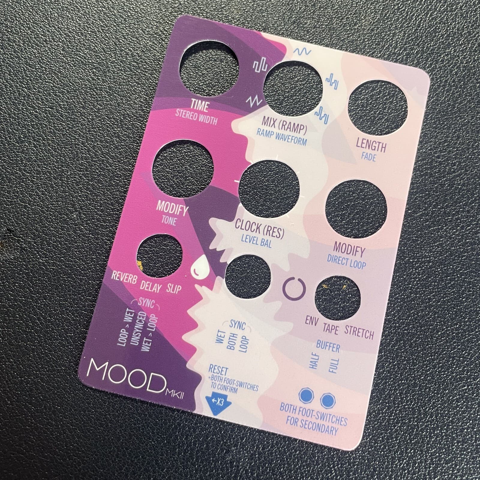 MOOD MKII Chase Bliss Pedal Overlay for secondary functions (pedal not included) 2