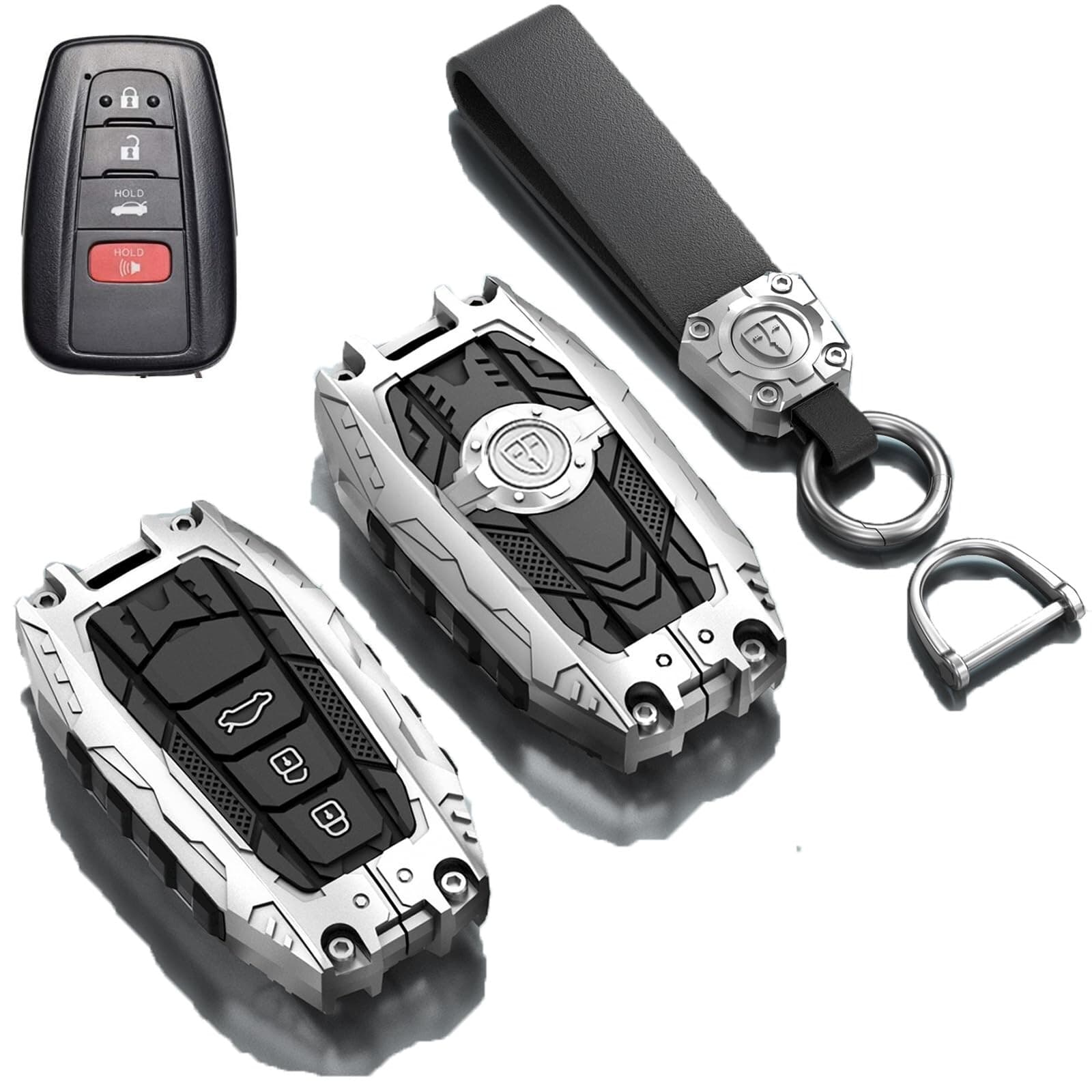 Heavy Metal Key Fob Cover Case Protector for Toyota,Car Key Case Full Protect...