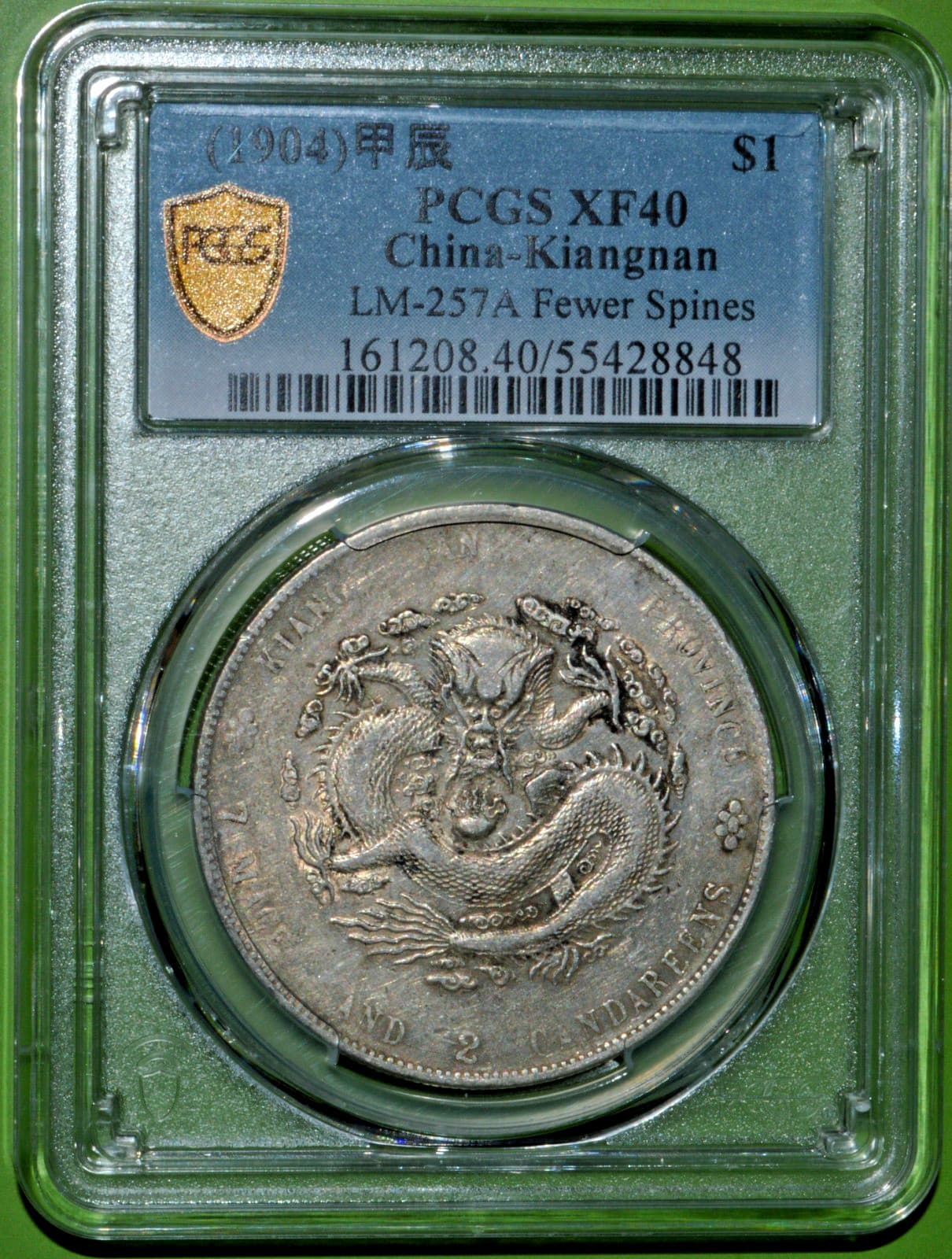 1904 China Kiangnan Dragon Silver Dollar Coin LM-257a PCGS XF40 3