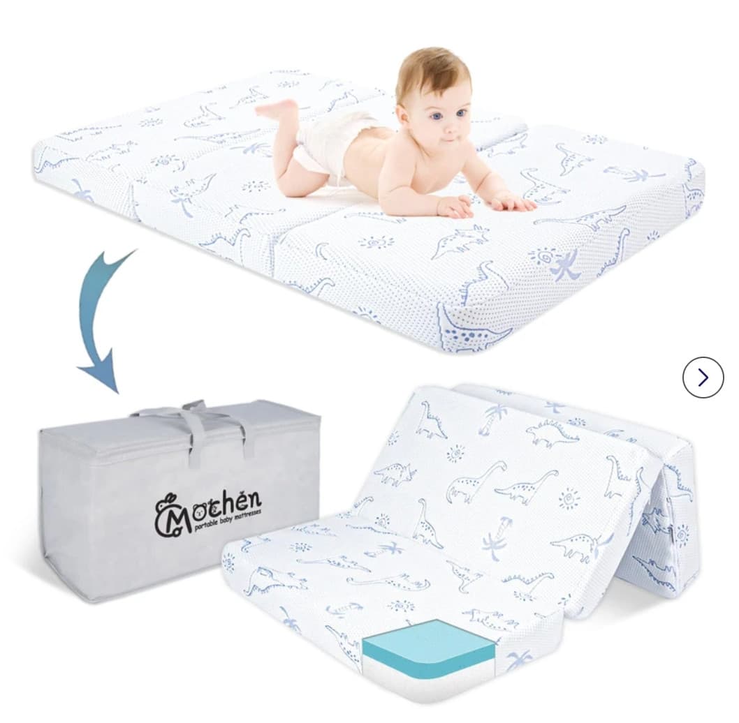 Mochen Trifold Pack and Play Mattress Pad Dual-Sided Memory Foam 38x26 - NEW