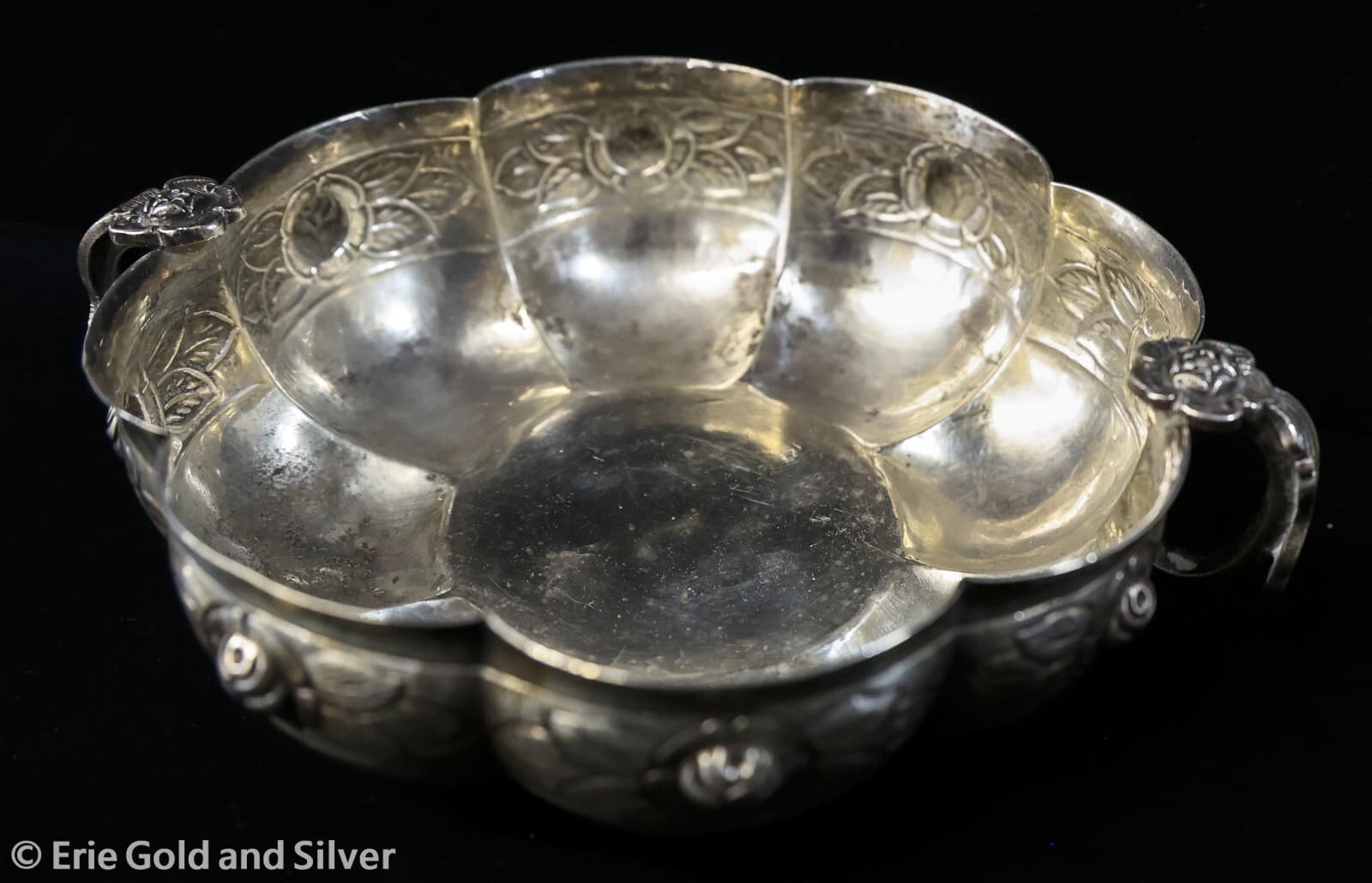 Sanborns Mexico Vintage Sterling Silver Aztec Rose Bowl