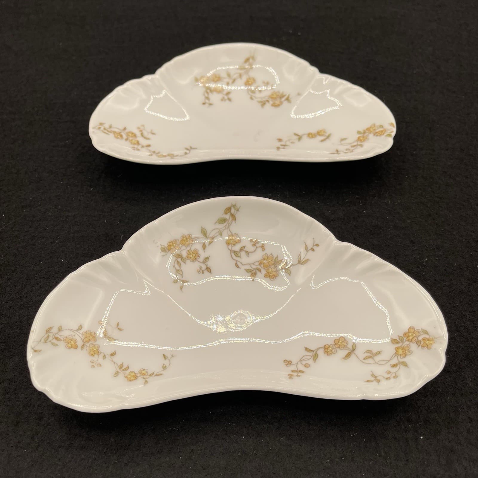 Pair Of Limoges Made In France Curved Small Plates Trays 3