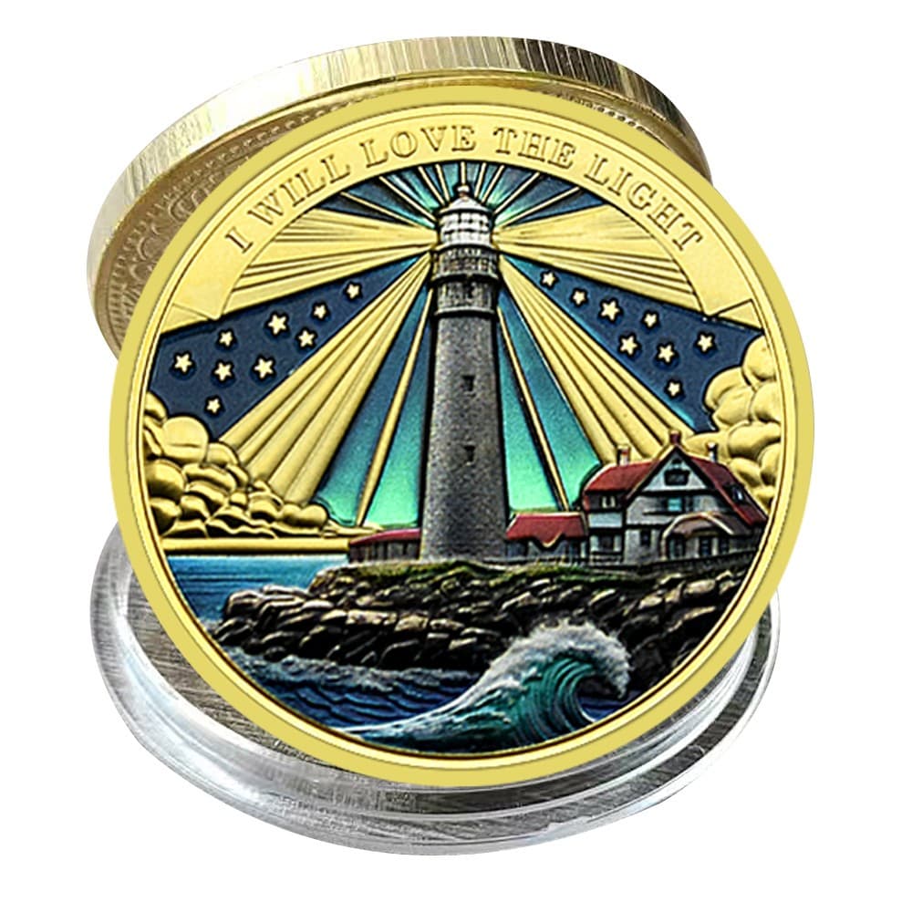 Light Ocean Gold Plated Challenge Coin Art Crafts Commemorative Medal Ornament