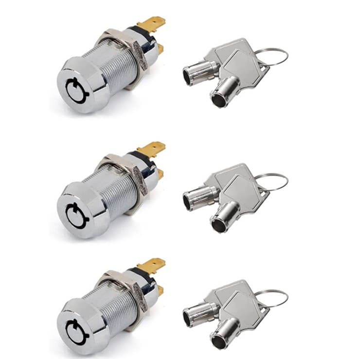 3 ON/OFF Switch Electronic Key Switch Lock Keyed Alike Removable in On or Off