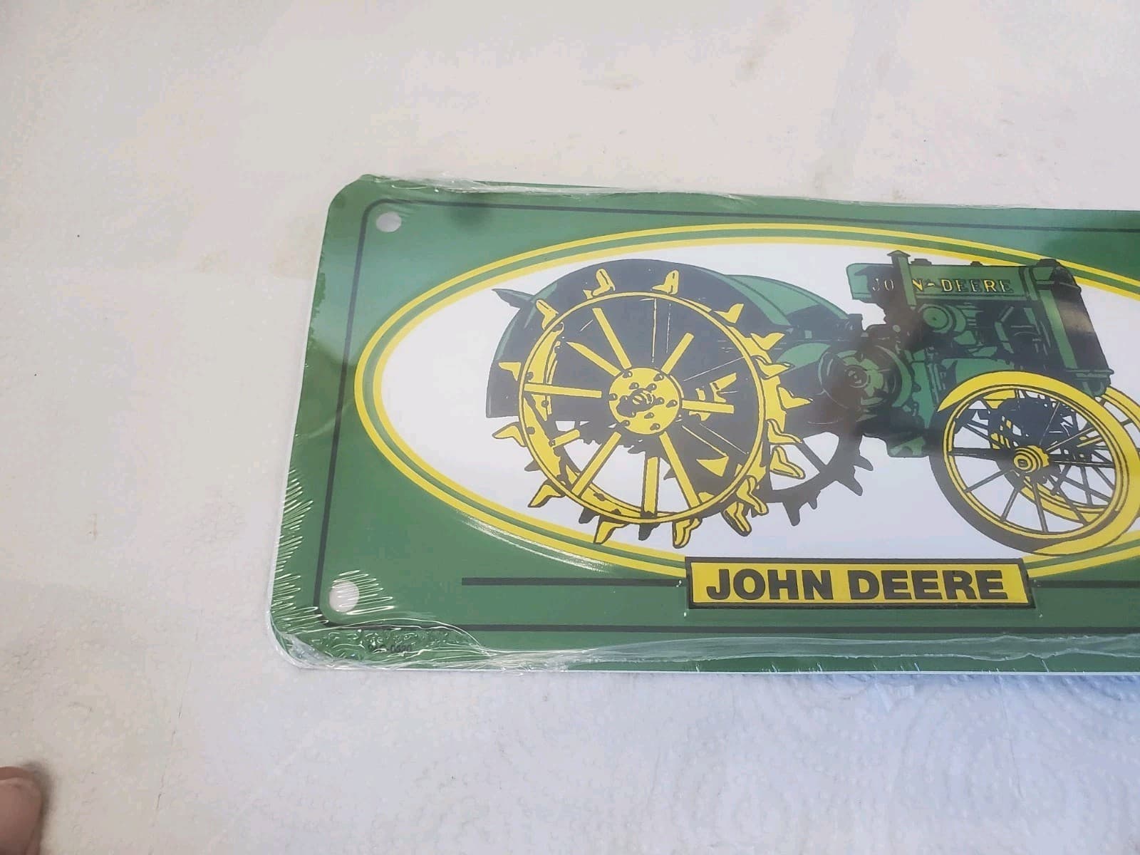 Metal License Plate John Deere Steel Wheeled Tractor Farm Decor  2