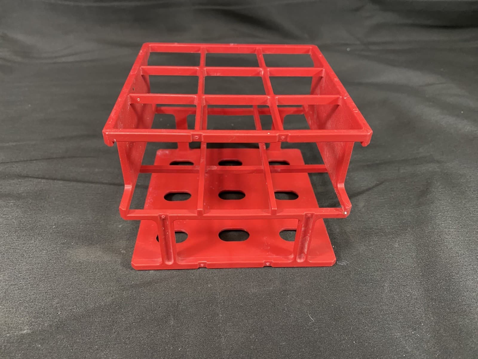 NALGENE Unwire Polypropylene 3x3 Red 9-Position 30mm Test Tube Half-Rack Holder 5