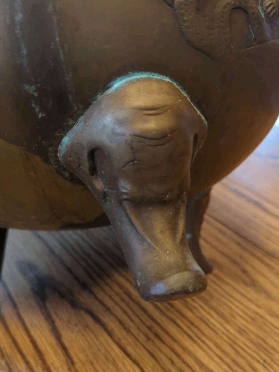 Japanese Late 19th Century Meiji Period Cast Bronze Planter Elephant Feet 5