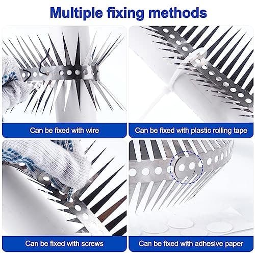 Bird Spikes - Stainless Steel Fence Spikes for Pigeons, Raccoons, Snakes 60inch 6