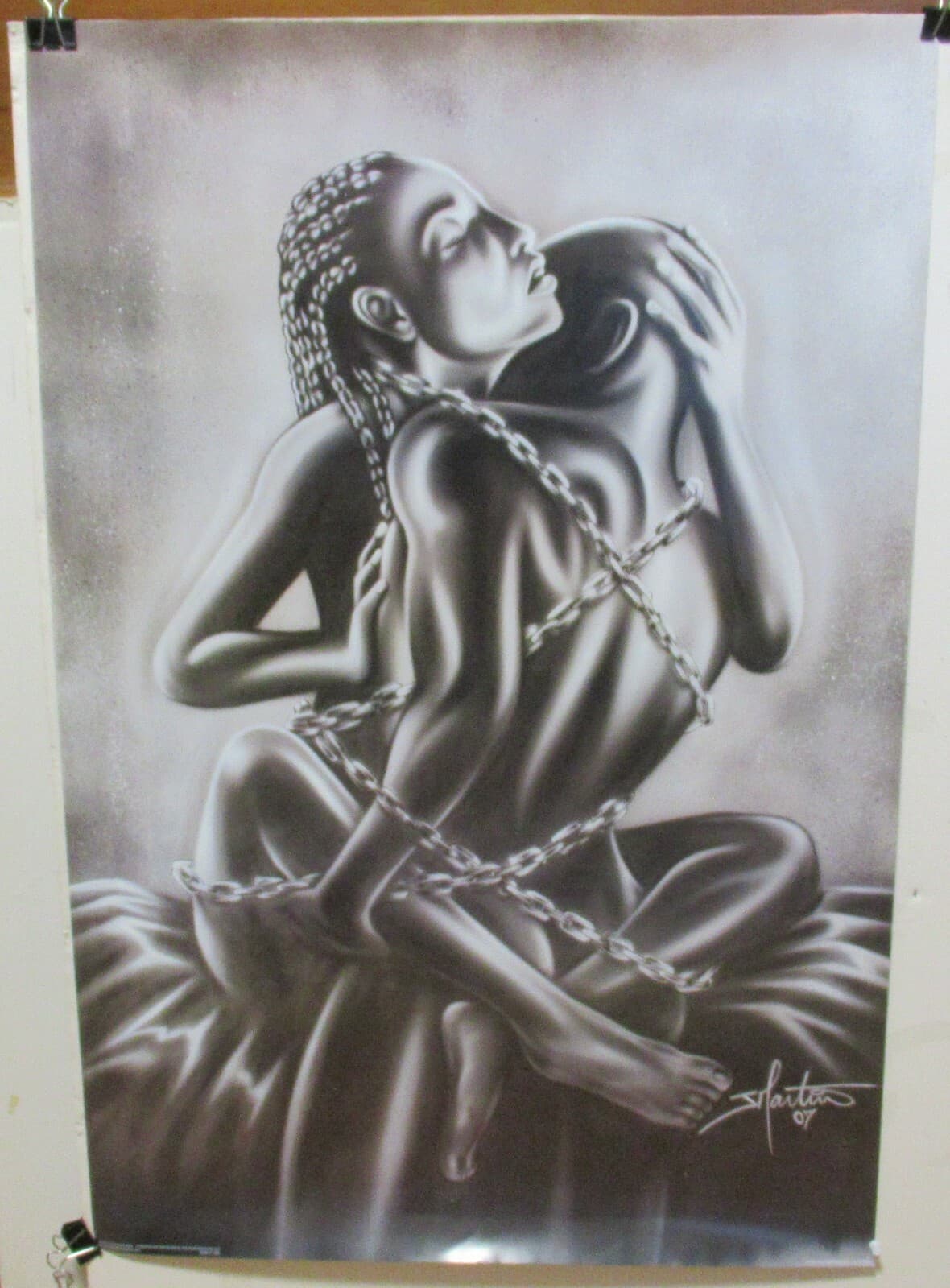 J. MARTIN AFRICAN AMERICAN LOVERS LARGE LITHOGRAPH 2