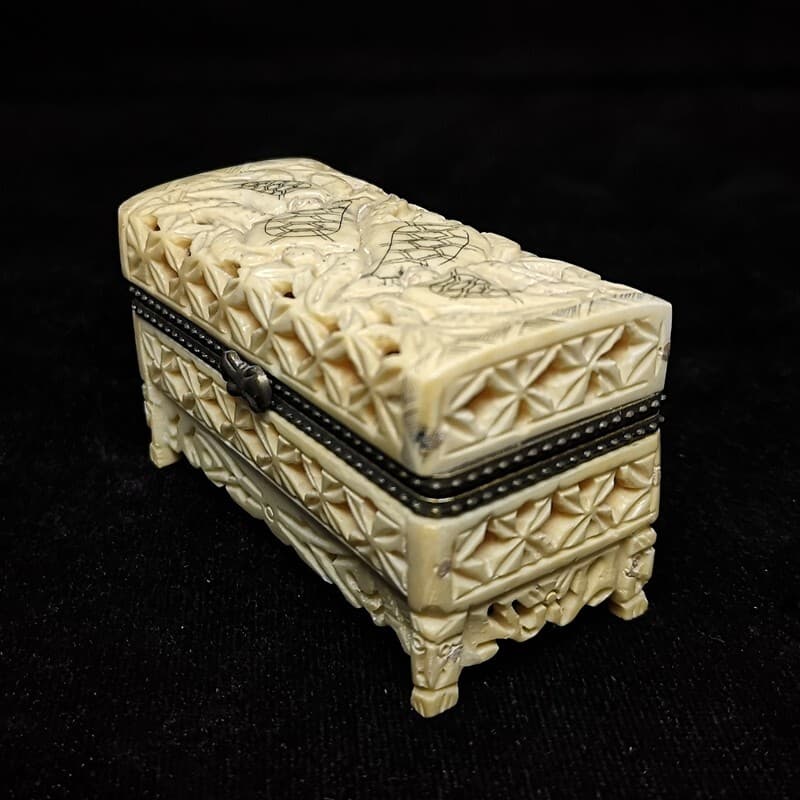 2.7 Inch Chinese Asia Hand Carved Turtle Jewelry box Decoration Gift Collection 2