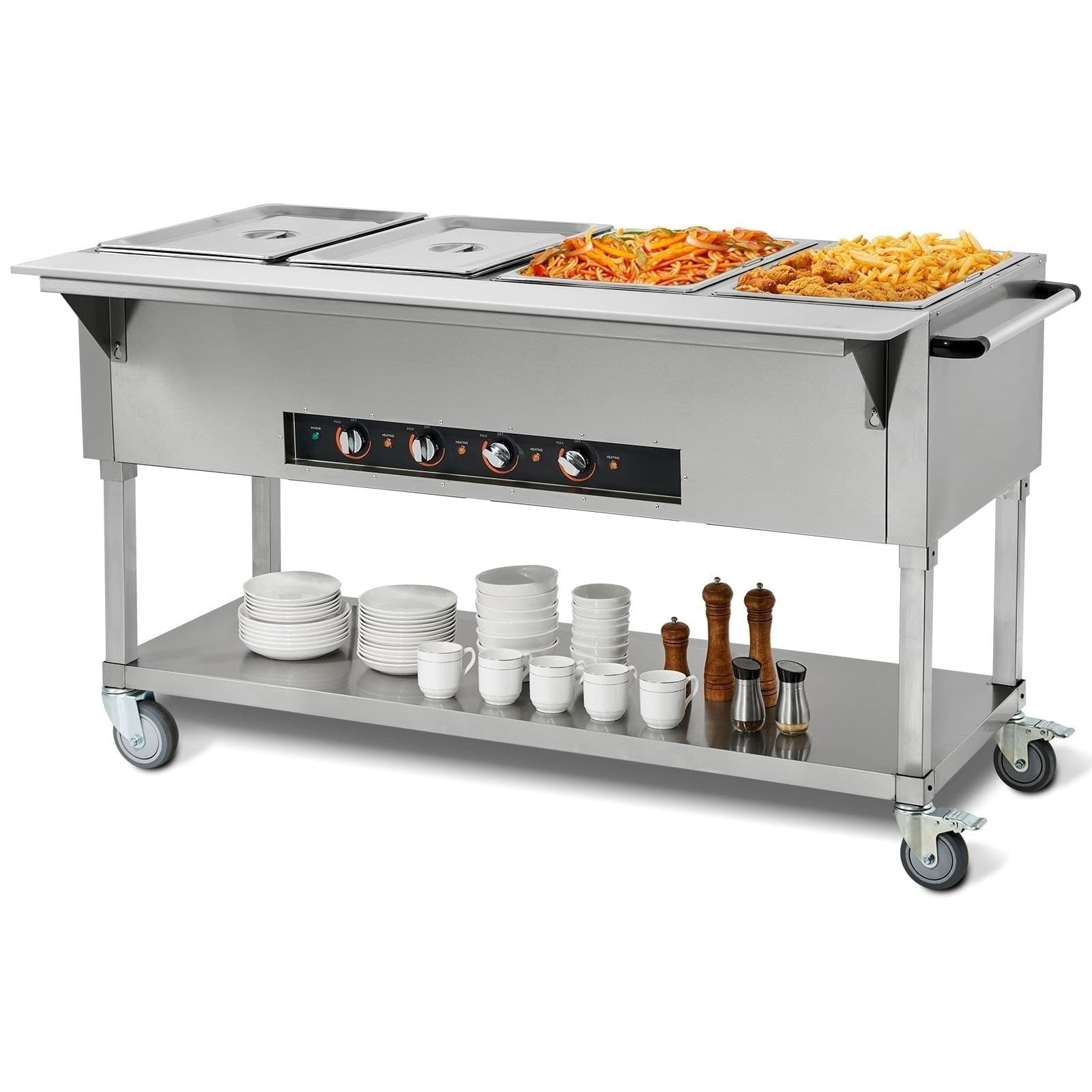 Electric Steam Table 4 Wells Commercial Food Buffet Warmer 4x20.6Qt 2000W