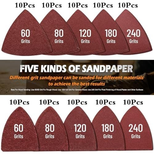 104Pcs Oscillating Tool Detail Sanding 104 Triangle and Finger Sanding pads 4
