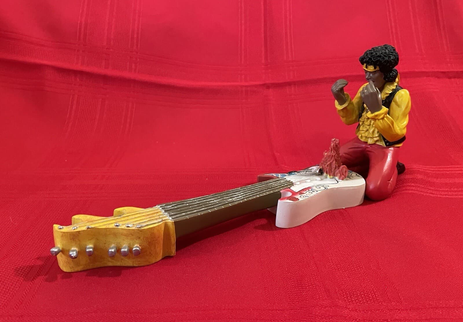 Jimi Hendrix Figure Sitting Burning Guitar in 1967 at the Monterey Pop Festival 4