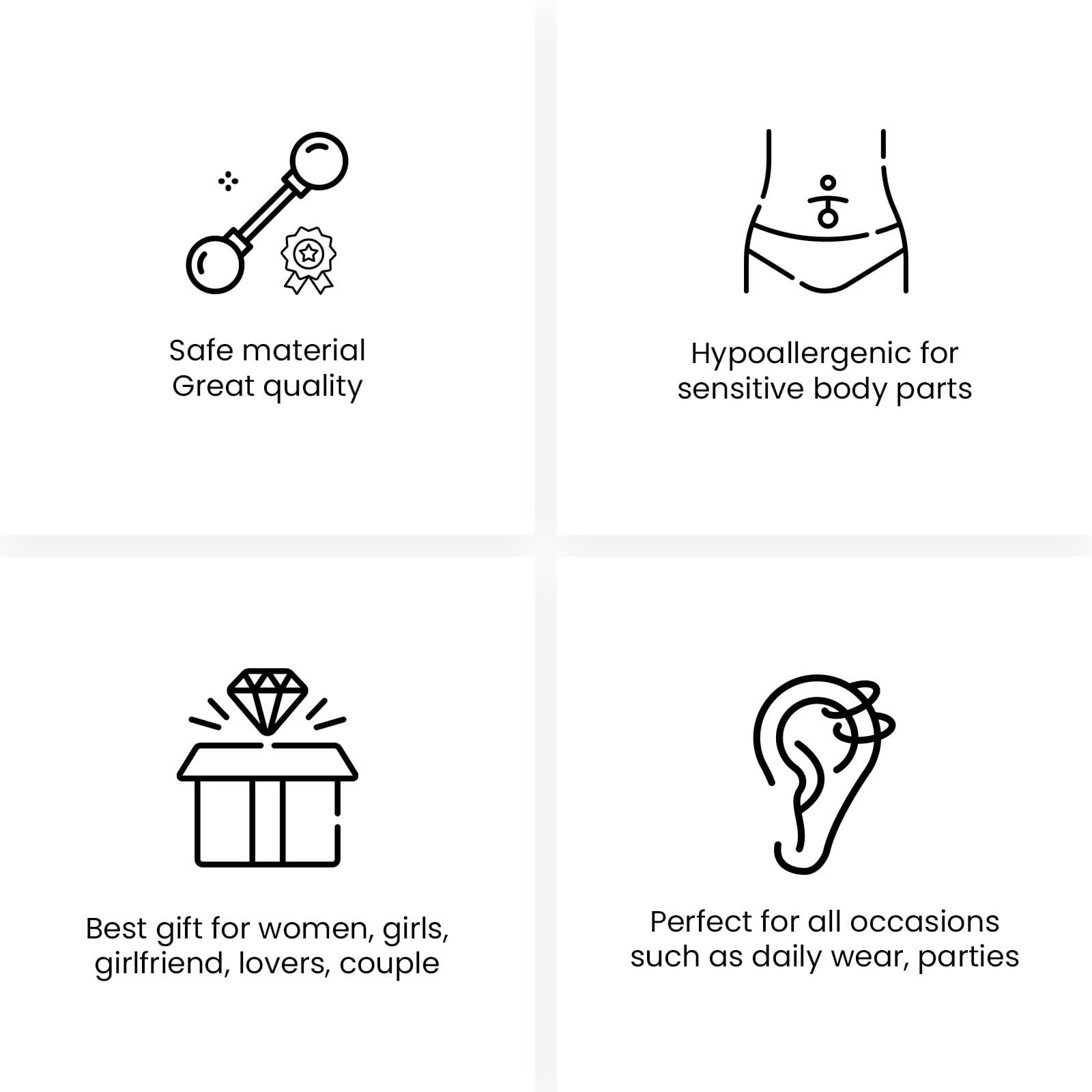 Septum Body Piercing Kit 14G And 16G Horseshoe,Needles,Forceps,Gloves 5