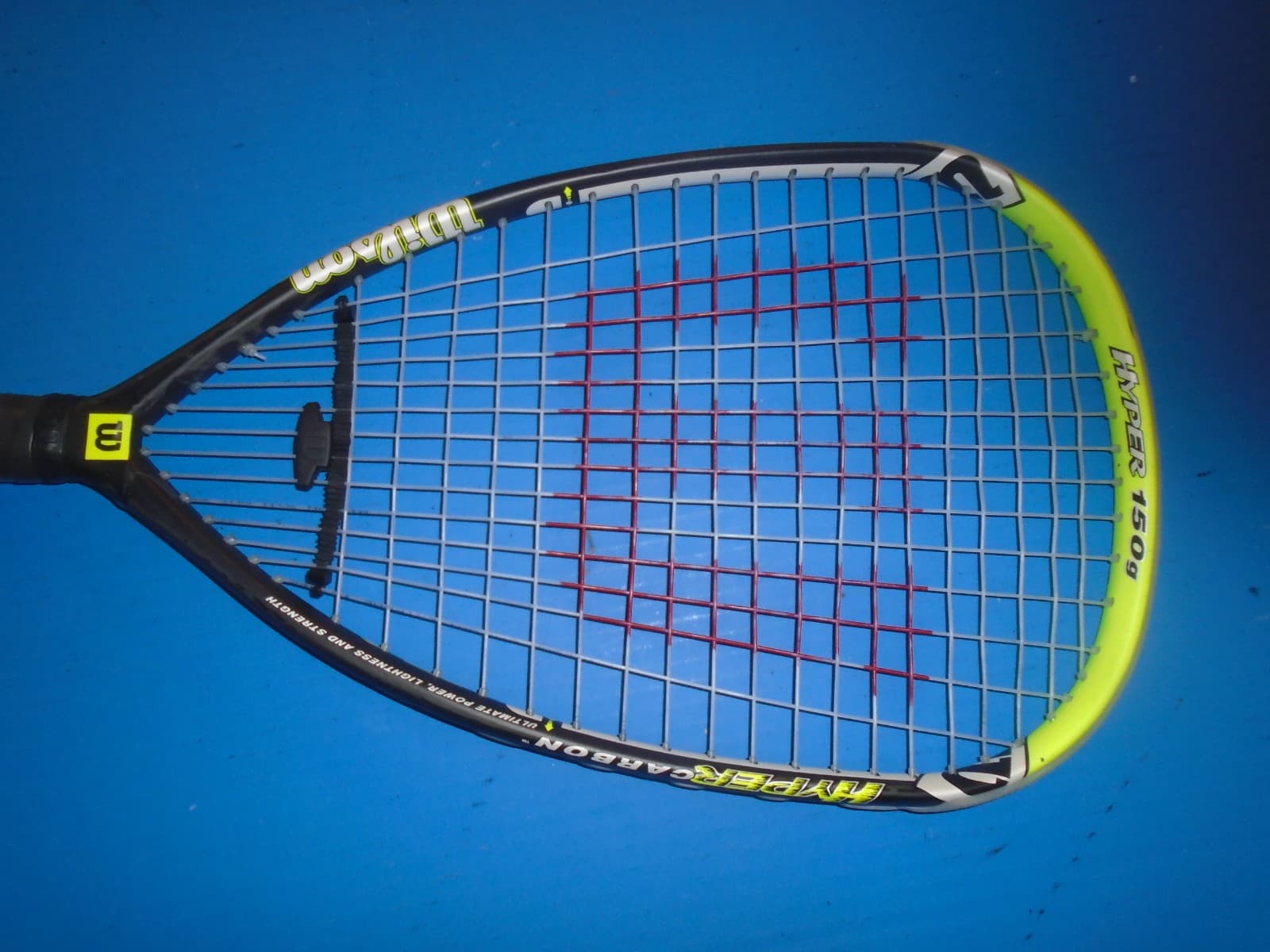 Wilson Hyper Carbon 150g Racquetball Racquet + Case. S-SM grip. VG. 4