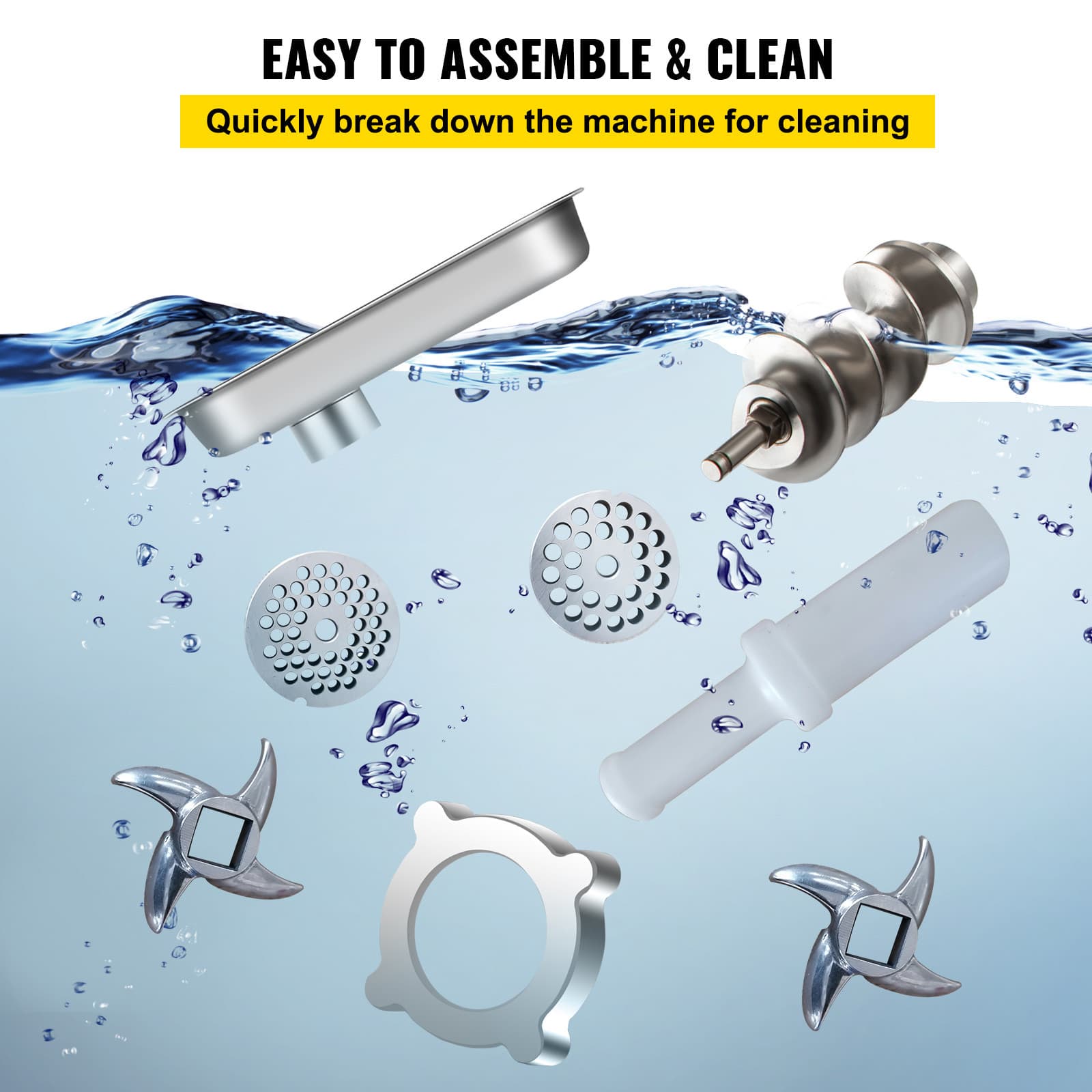 1.5HP Commercial Electric 550lbs/h Meat Grinder Heavy Duty Sausage Stuffer 5