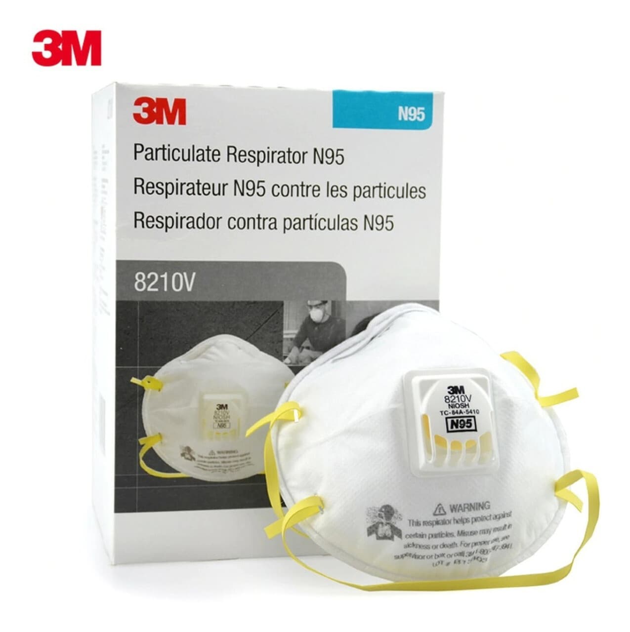 3M 8210V N95 Particulate Respirator Protective Dust Masks Exhalation Valve 10/BX 4