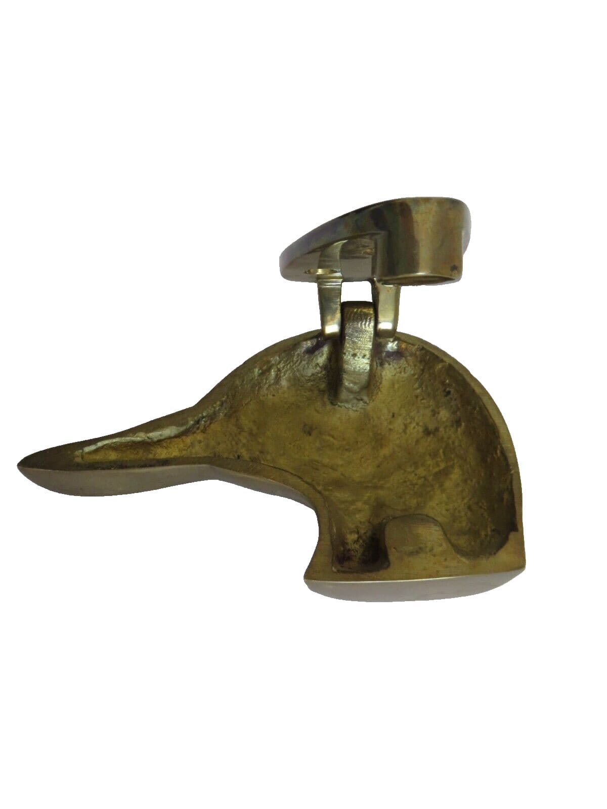 Vintage Door Knocker Brass Duck Goose Animal Bird Head 4" x 6" 3