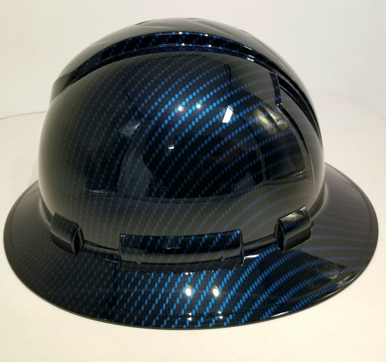 NEW FULL BRIM Hard Hat custom hydro dipped Deep blue candy carbon fiber sick  4