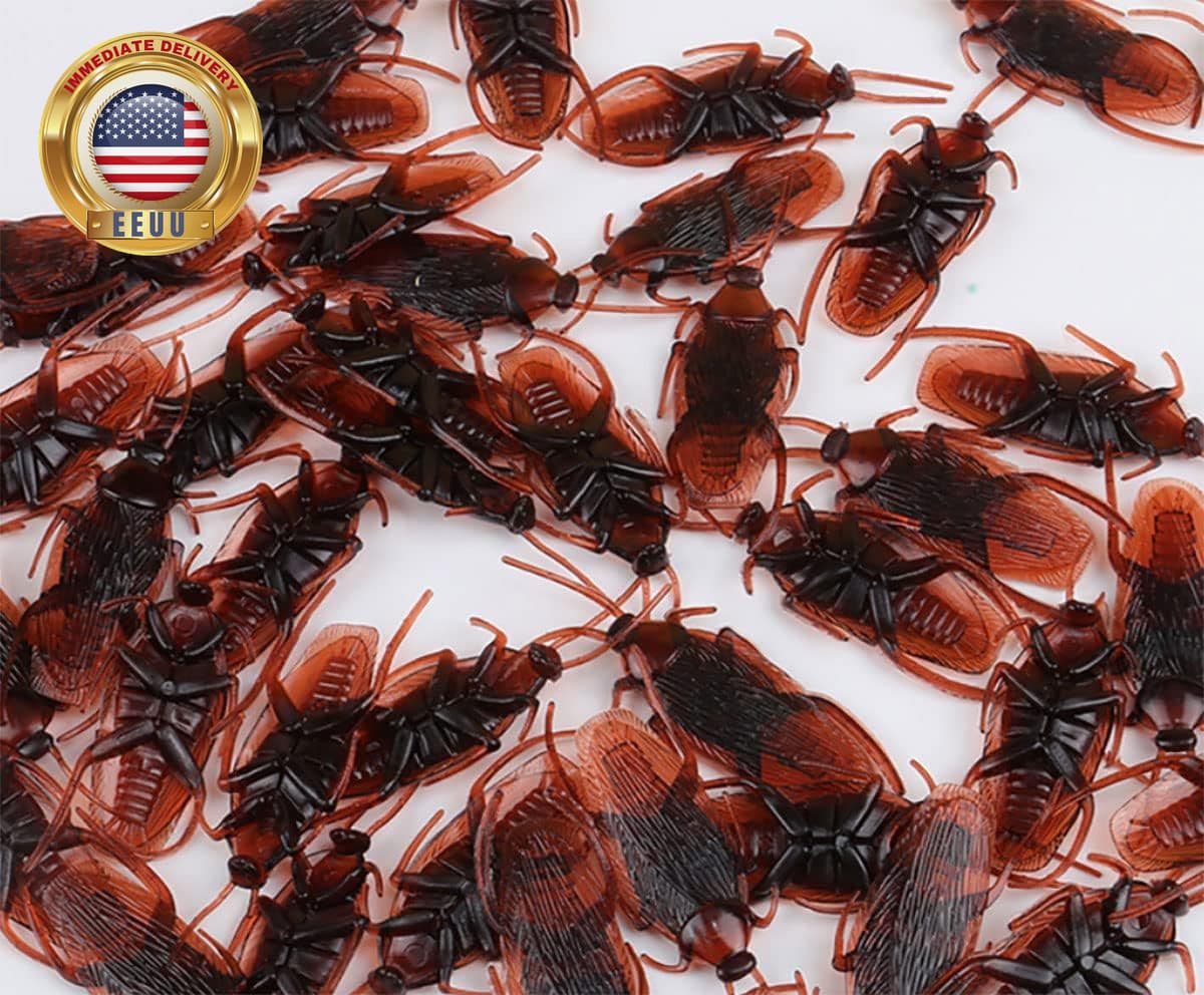 30PCS Prank Fake Cockroach Roach Insects Mock Joke Toys Prank Scary Trick Bugs f 3