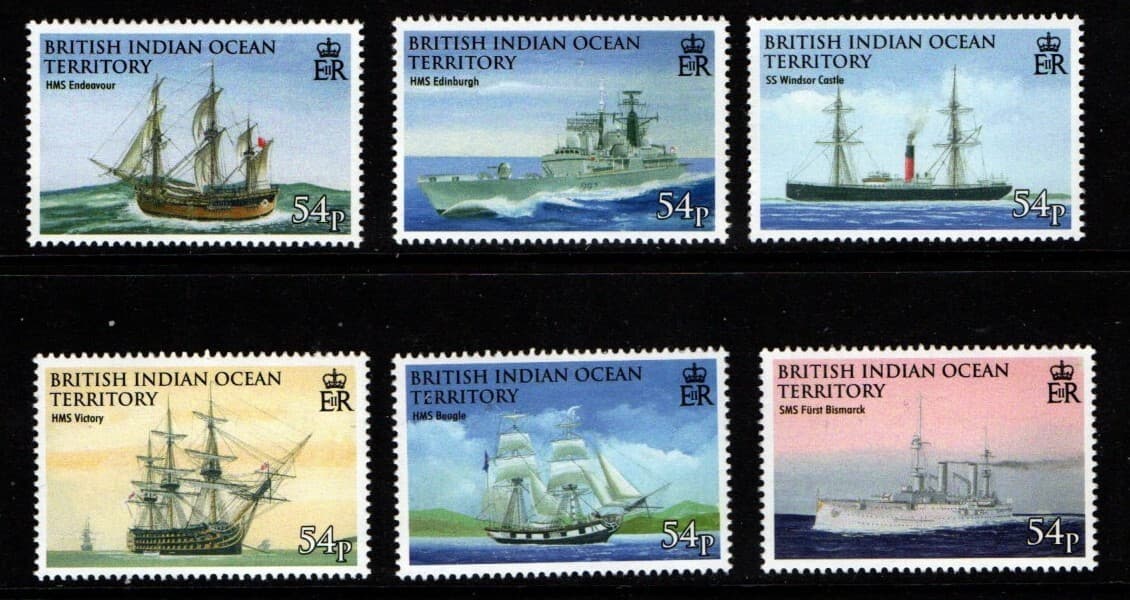 BRITISH INDIAN OCEAN TERR SG396/401 2009 SEA FAIRING AND EXPLORATION MNH