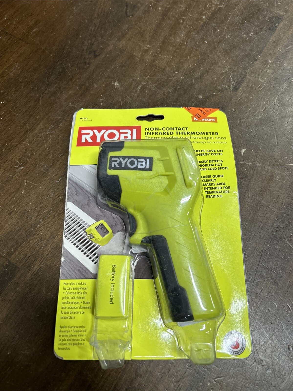 RYOBI IR002ID Infrared Thermometer Digital LCD Display Laser Fahrenheit