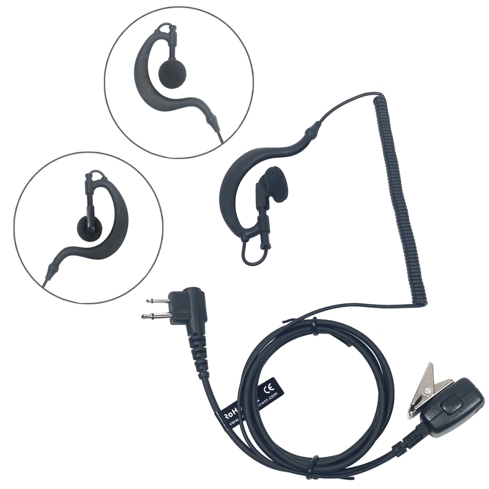 PTT Mic Swivel Earpiece for Motorola Radio Walkie Talkies CP200 CLS1110 CLS1410 4