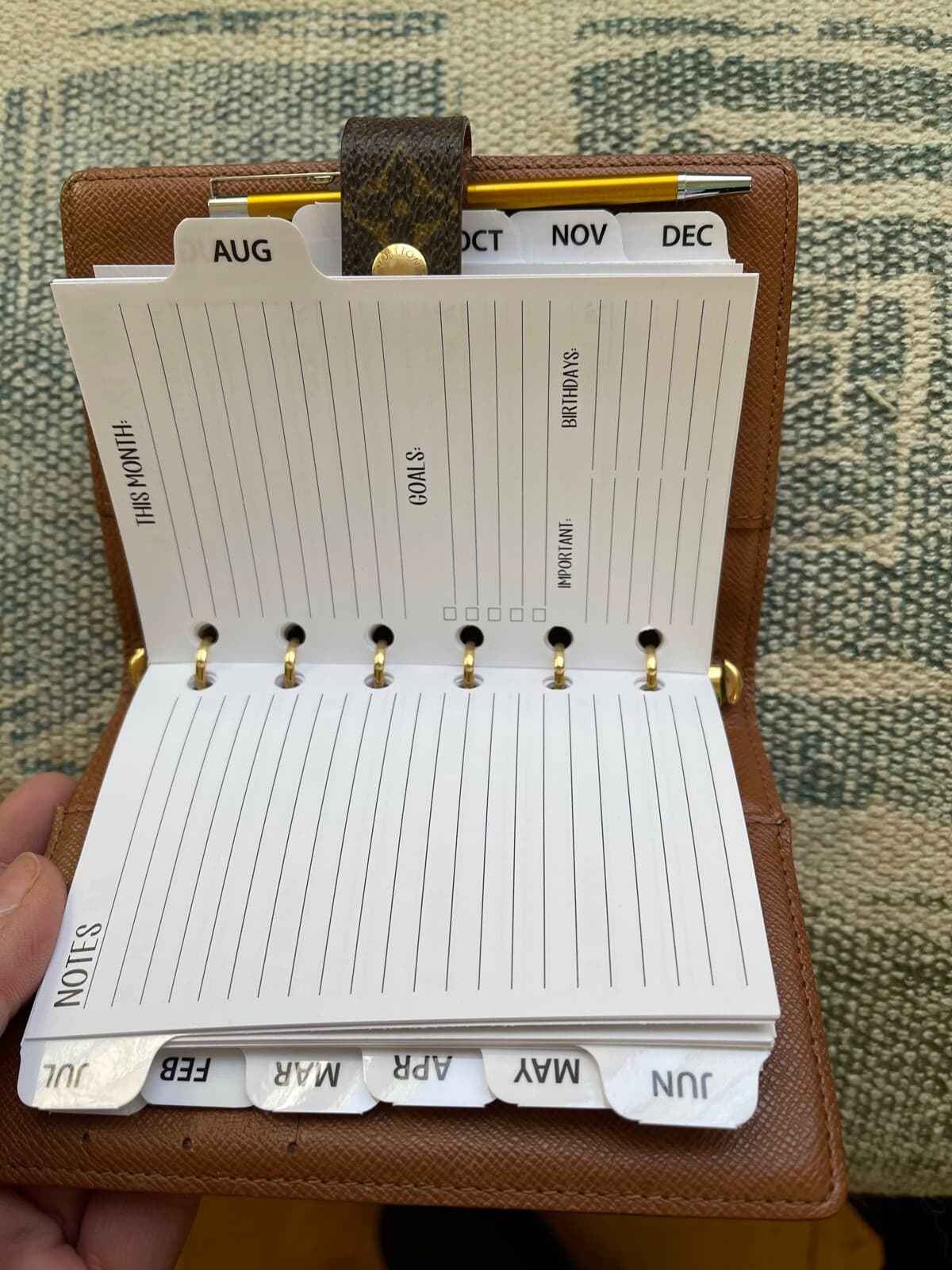 2026 fits Louis Vuitton LV PM Agenda: Tabbed Insert Calendar +Pen+Paper+ BONUS 5