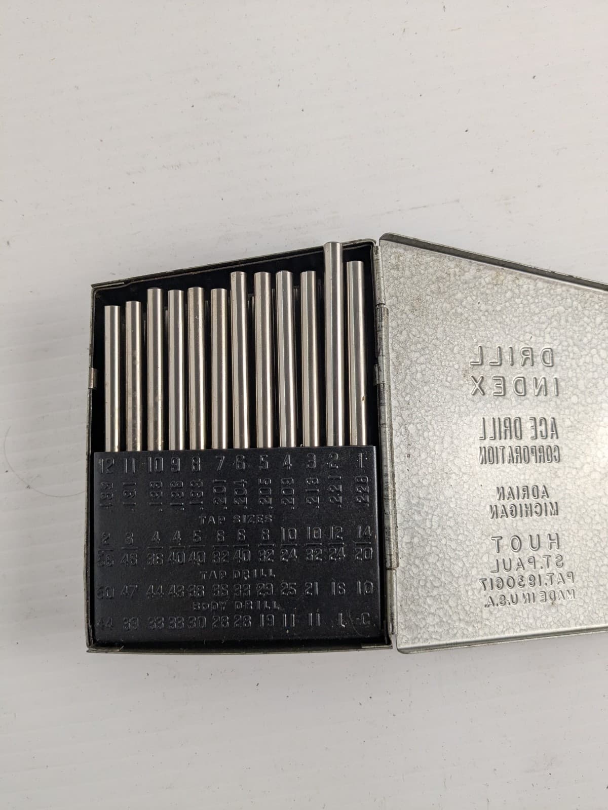 HUOT 1 To 60 Number Drill Blank Index Drill Blanks Set with Metal Box USA Made 6