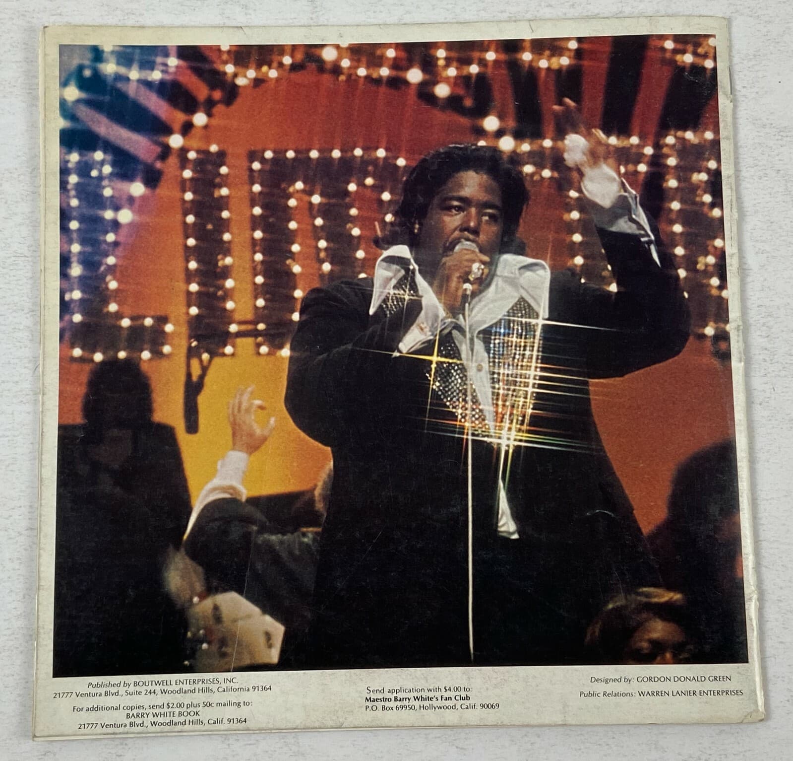 BARRY WHITE Concert Program Tourbook Unlimited R&B Soul Tour Book 6