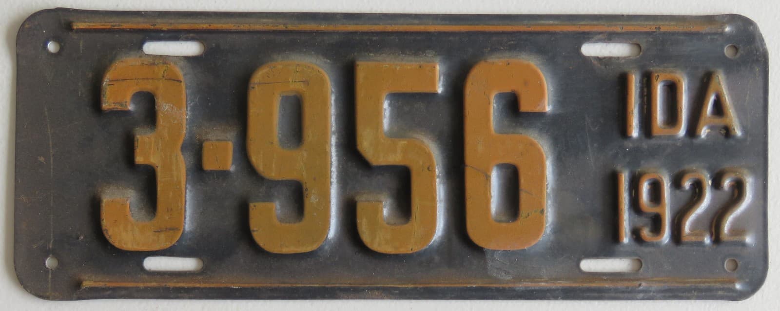 IDAHO 1922 license plate  3-956  ALL ORIGINAL