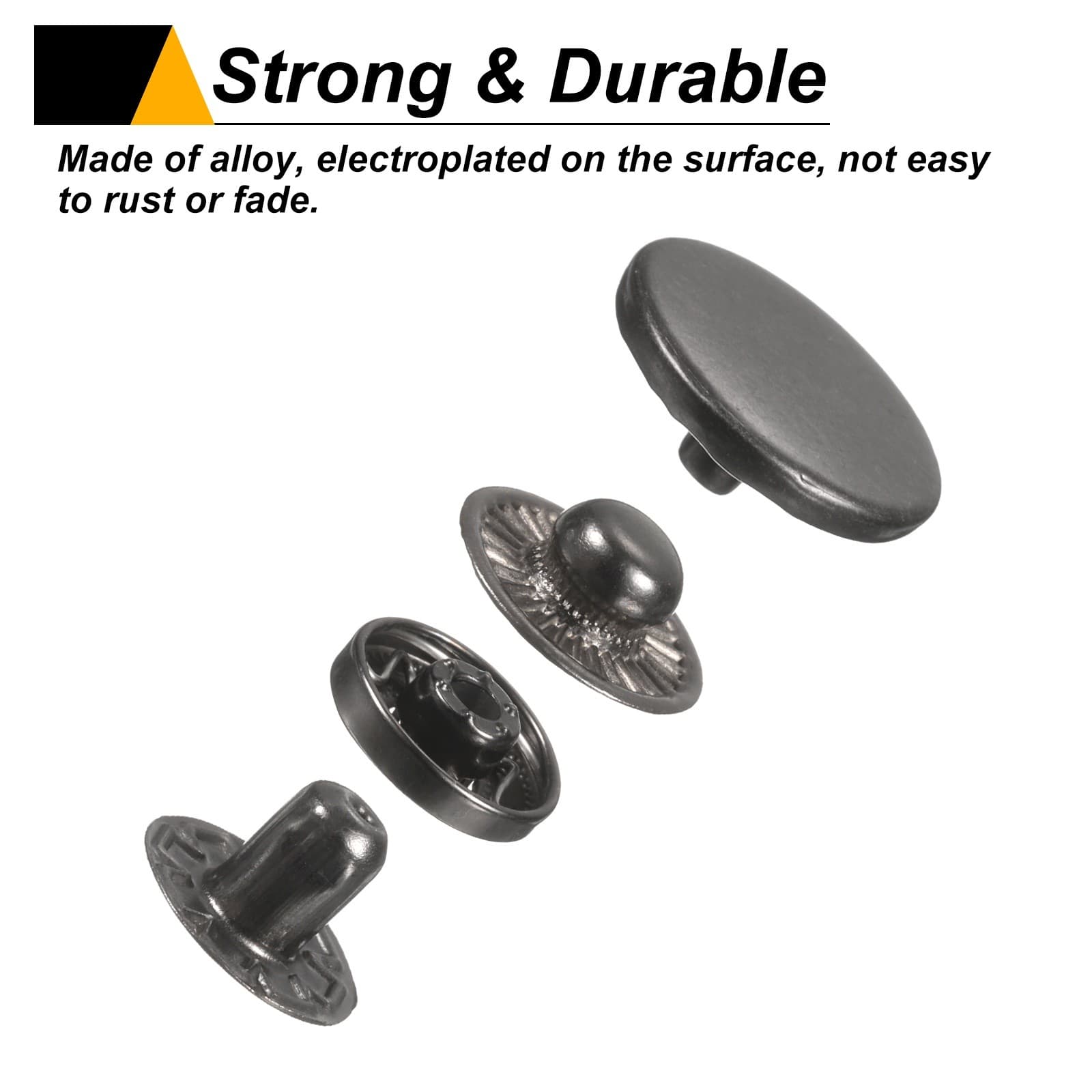 60Set Press-Stud Cap Button 15mm Metal Snap Fastener for Leathers, Gun 4