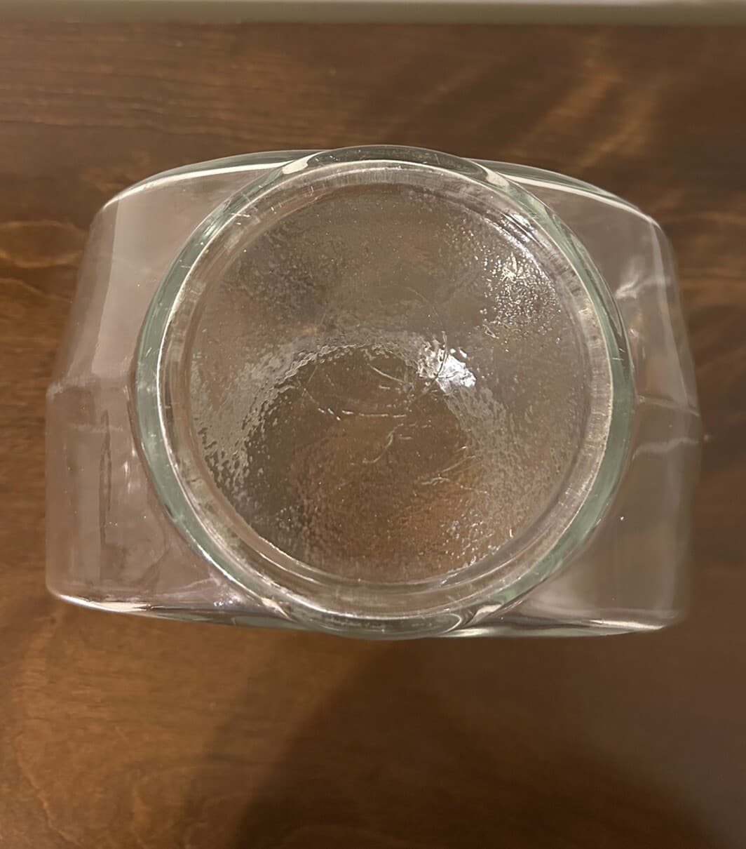 VTG 1960s Clear Glass 1 Gallon Canteen Style Fish Bowl 8.5” Aquarium Terrarium 6