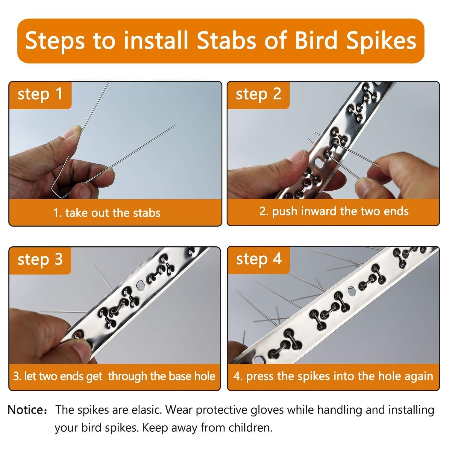 Bird Spikes 304 Stainless Steel for Pigeons Small Birds Anti Bird Spike Sparr... 6